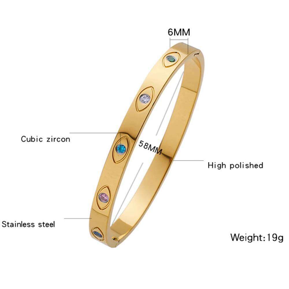 VQYSKO Colored Zircon Evil Eye Bracelet Stackables Turquoise Bangle Celebration Gift For Sisters Protection Jewelry XJ260303