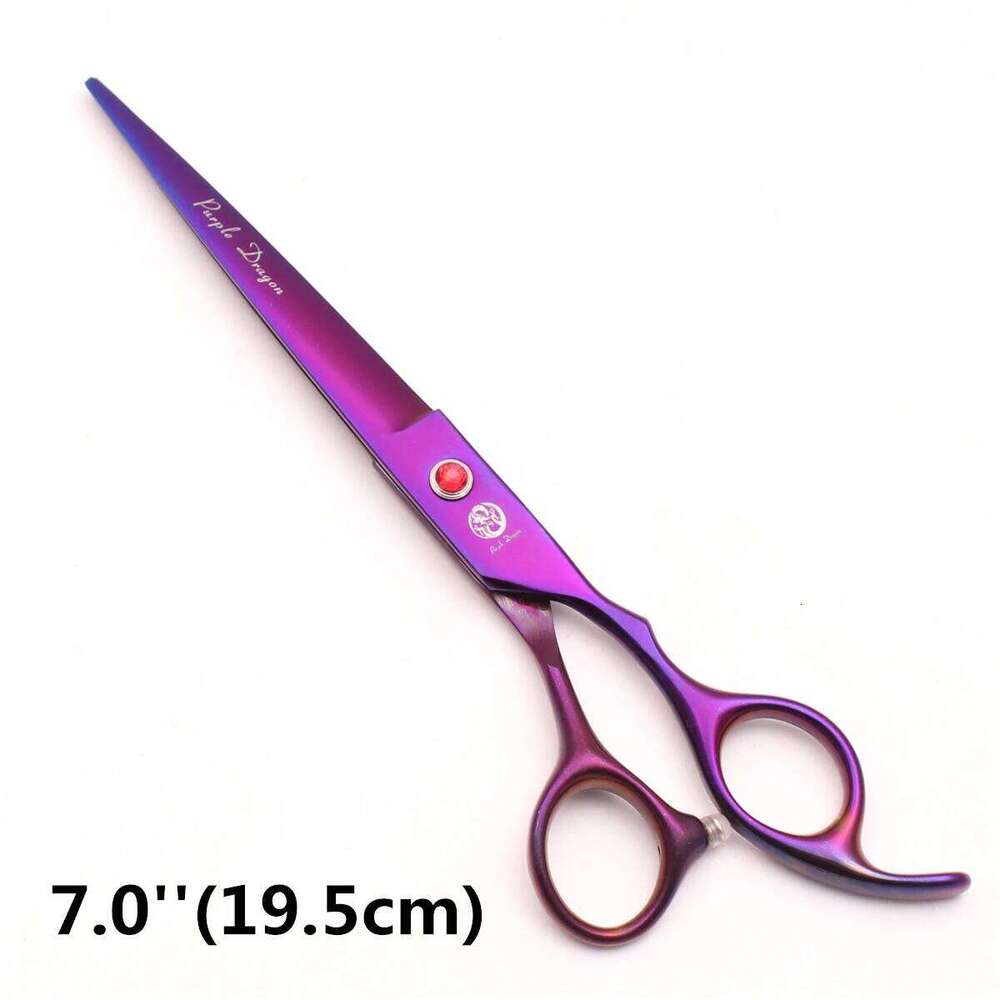 Purple Dragon 7.0'' 8.0'' Pet Grooming Thinning Shears Professional Cat Dog Curved Scissors Hair Cutting Comb Z3005 H260303