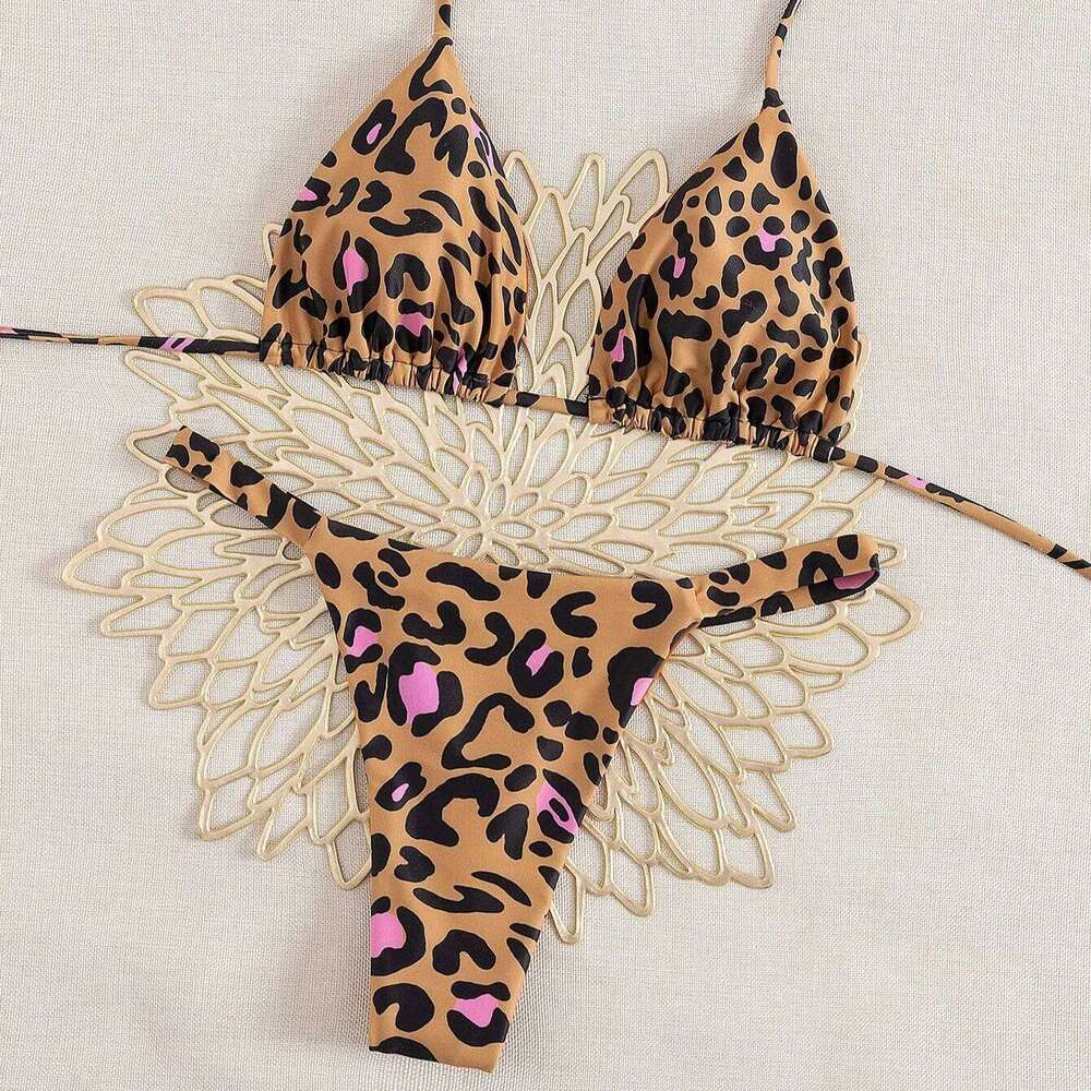 Leopard Print Brazilian Bikini Set Sexy Thong Swimsuit Two Pieces Swimwear Bathing Suit Women Beach Wear Biquini Y260303