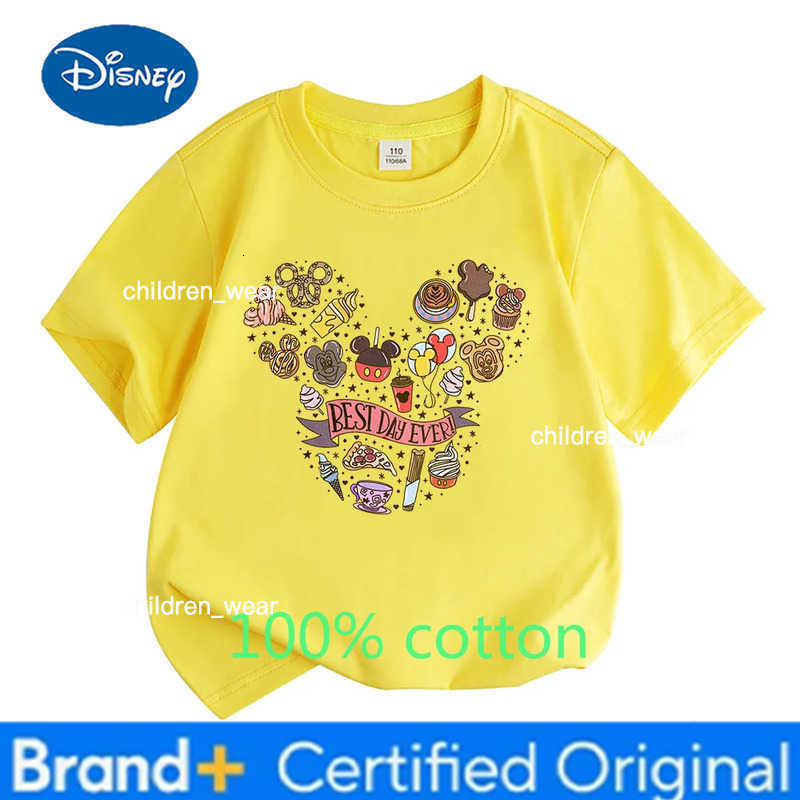 Disney Snack Mickey Head Family Set T-shirt 100 Cotton Best Day Printed Childrens and Adult Short Sleeves H260304