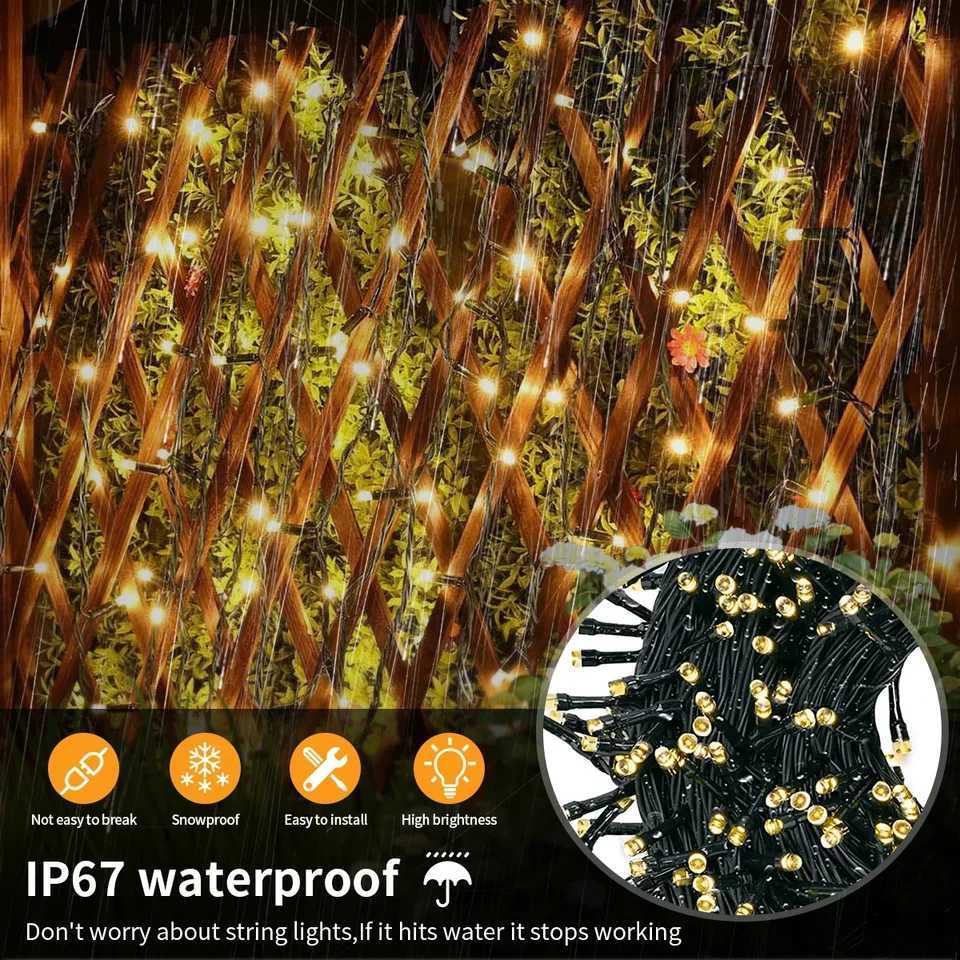 24V Waterproof LED String Lights 10M-100M Outdoor Holiday Ambinet Decor Fairy Lights for Courtyard Christmas Party Wedding H260304