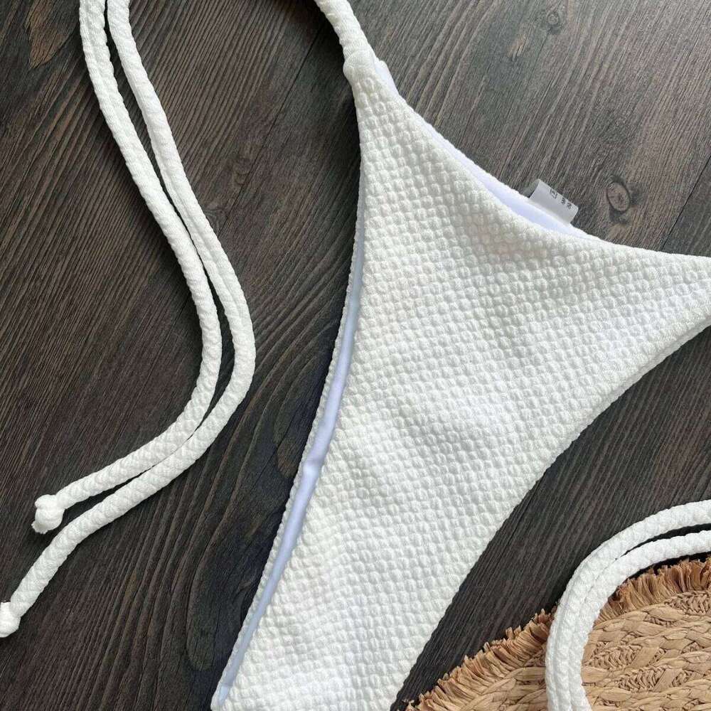 2025 Special Fabric Metal Texture Women's New Solid Color Bikini Split Nylon Swimsuit Y260303