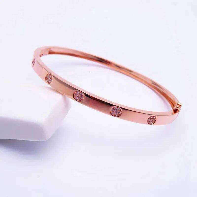 585 Purple Inlaid Crystal Glossy Bracelets for Women14K Rose Gold Exquisite Glamour Fashion Wedding Jewelrysend girlfriend XJ260303