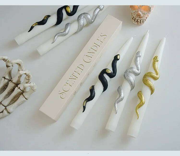 Ins Style Snake Spiral Long Rod Scented Soy Wax Candles for Aromatherapy Wedding Birthday Candle Home Party Decoration W260304