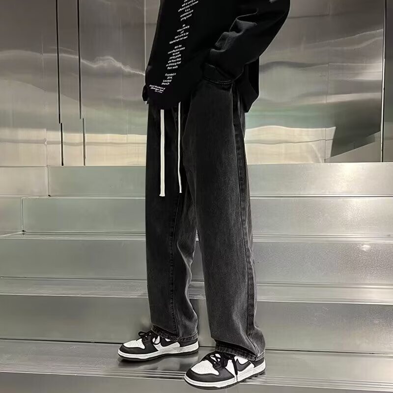 Men's Casual Jeans Men's Designer Pants Summer Thin Trendy Loose Straight American Style Wide Leg Long Pants