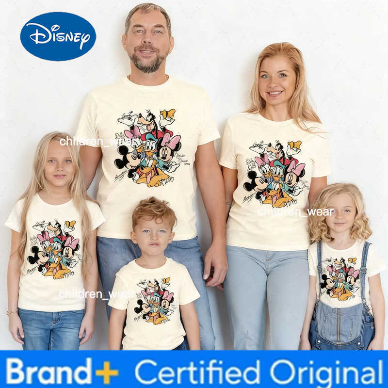 Disney 2026 Summer Classic Characters Collection 100 Cotton Printed Short-sleeved T-shirts Boys and Girls Parent-child Tops H260304