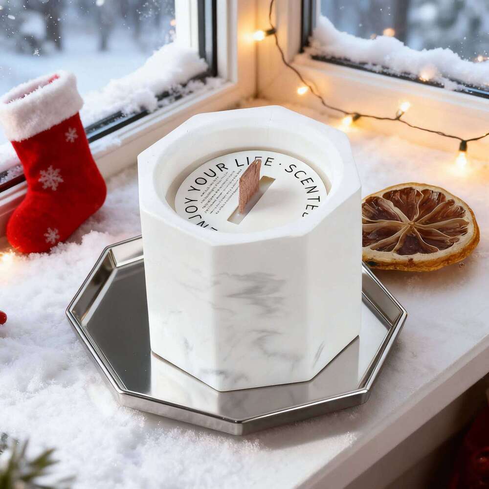 Marble Scented Candle, Creative Aromatherapy Candle Gift, Unscented Smokeless Romantic Scent Home, Niche Luxury Souvenir for W260304