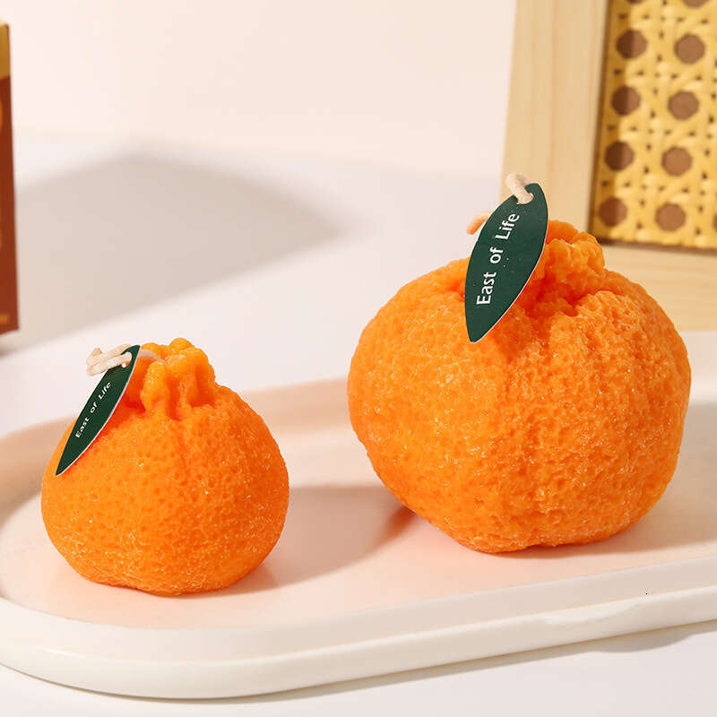 Creative Internet Celebrity Ugly Orange Scented Wholesale Fruit-Shaped Candle Wedding Favor Photography Prop Decoration W260304