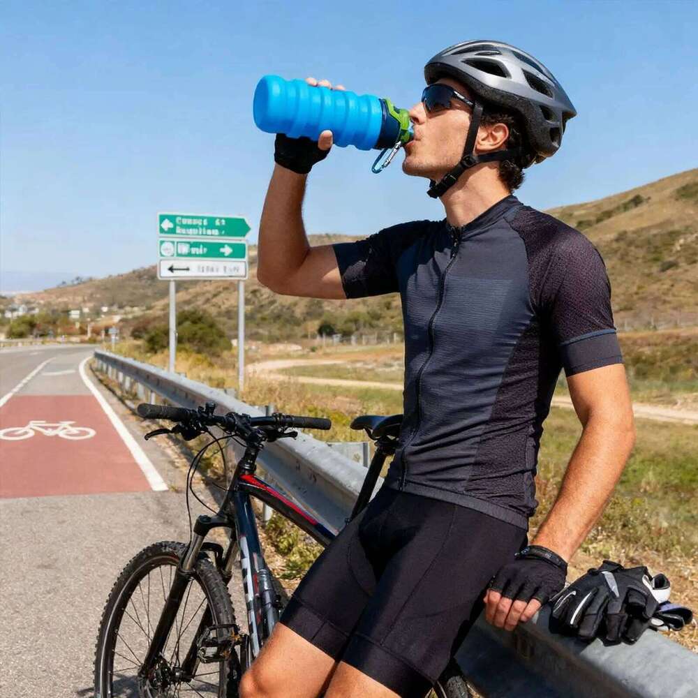 Silicone with Lid Space Saving Leakproof Bottle Foldable Reusable Cup for Travel Gym Outdoor, Coffee Water Drink S260303