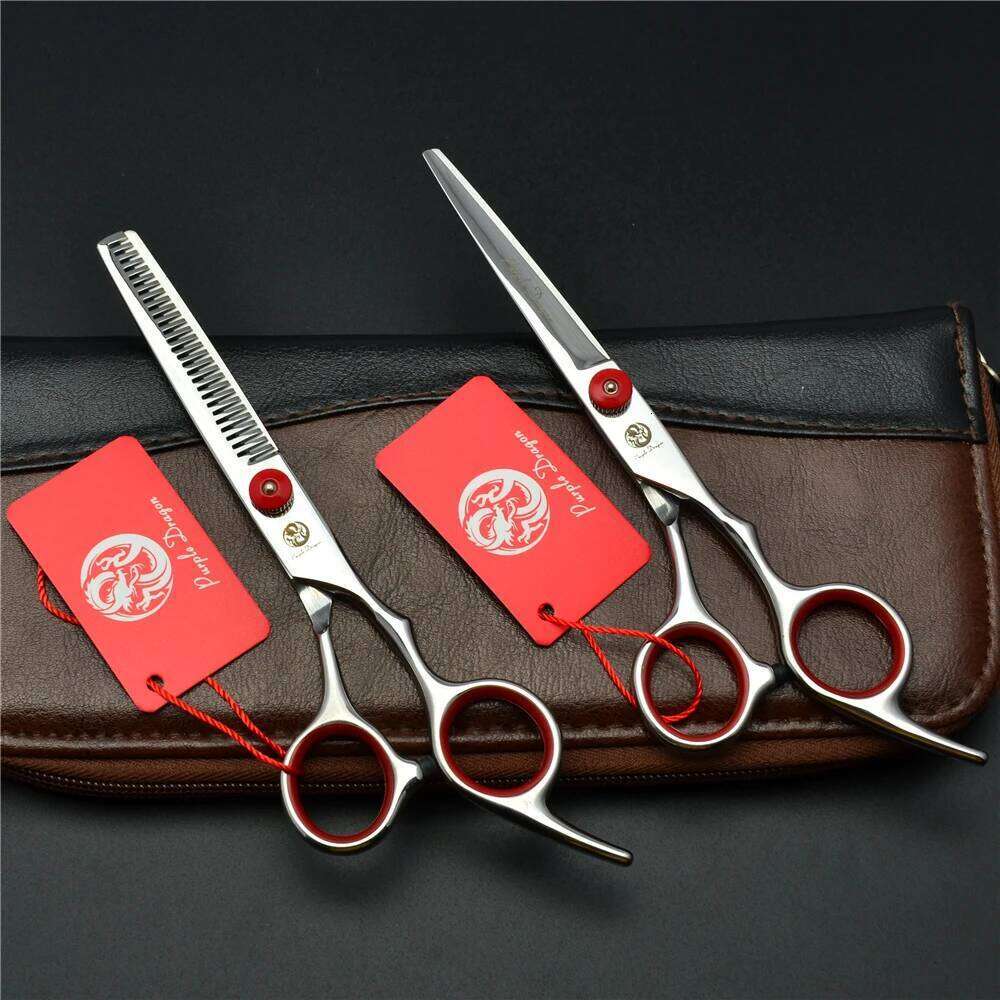 703# 6" Stainless Red Cutting Salon Thinning Shears Professional Hairdressing Hair Scissors Dropshipping H260303