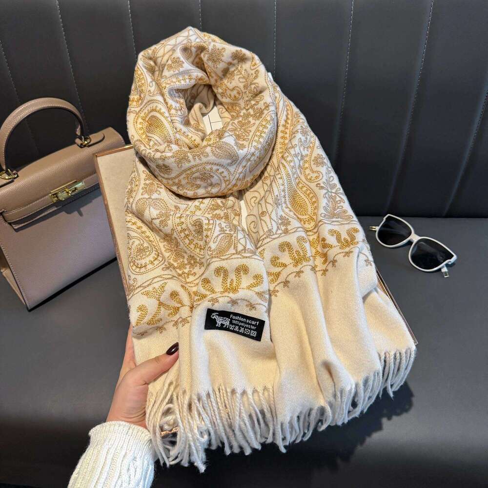 Luxury Thick Warm Paisley Pashmina Shawl for Women Cashmere Print Blanket Poncho Travel Wrap Female Winter Scarf XJ260304