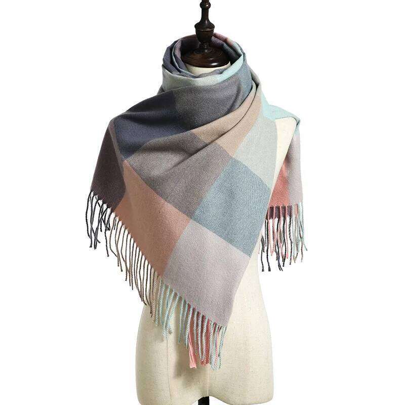 2024 Designer knitted spring winter women scarf warm cashmere scarves luxury brand neck bandana Striped plaid shawl XJ260304