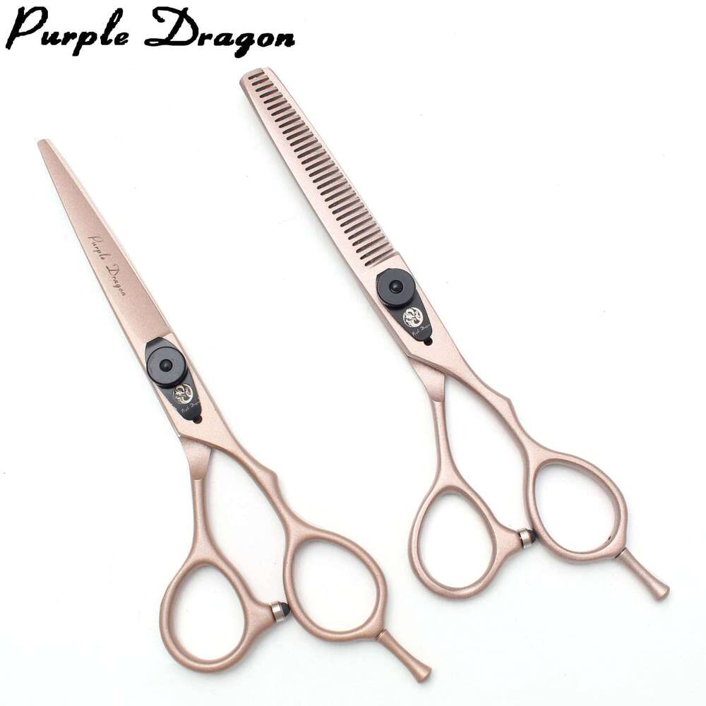 Professional Hairdressing Purple Dragon 5.5" 6" Japan Stainless Hair Cutting Salon Thinning Scissors Z9015 H260303
