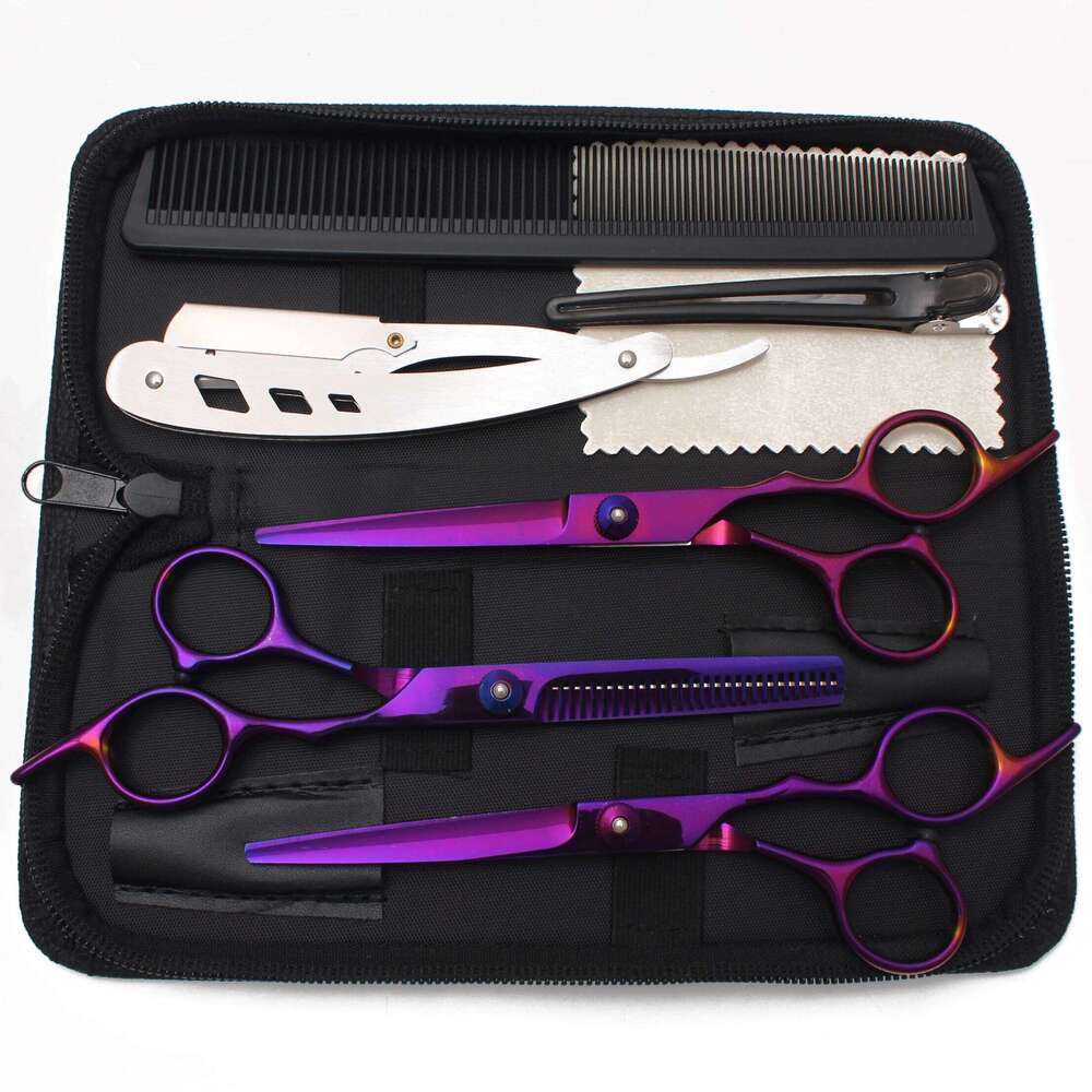 Hair JP Stainless Hairdressing Kit Barber Shop Sakon Thinning Scissors Set Comb Razor Haircut Shears C1001 H260303
