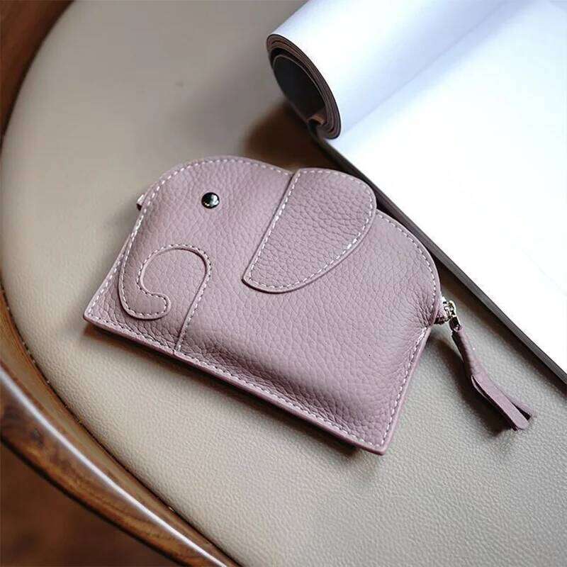 WERLLANDS 3D Elephant Embellished PU Leather Multi-Color Tassel Coin Pouch Card Holder C260304