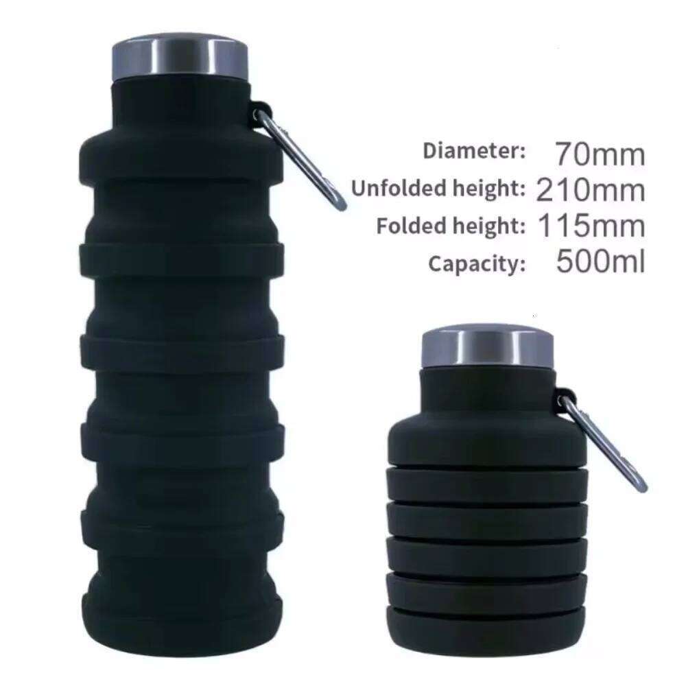 New Portable Silicone Water Retractable Folding Coffee Bottle Cups Outdoor Travel Tools Collapsible Sport Bottles S260303