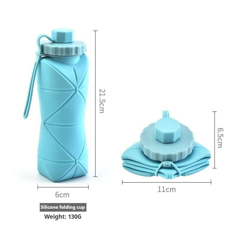 Silicone Collapsible Mug Large Capacity 600ml Outdoor Travel Sports Portable High Temperature Resistant Food Grade water cup S260303