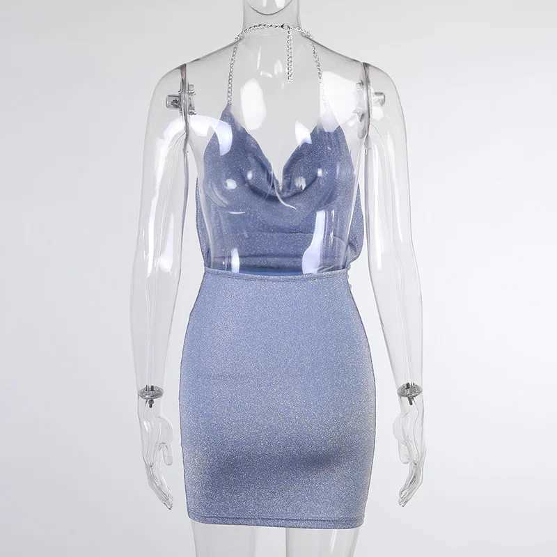 2026 Womens Summer European American Sexy Halter Strap Backless Bodycon Vacation Party Dress M260304