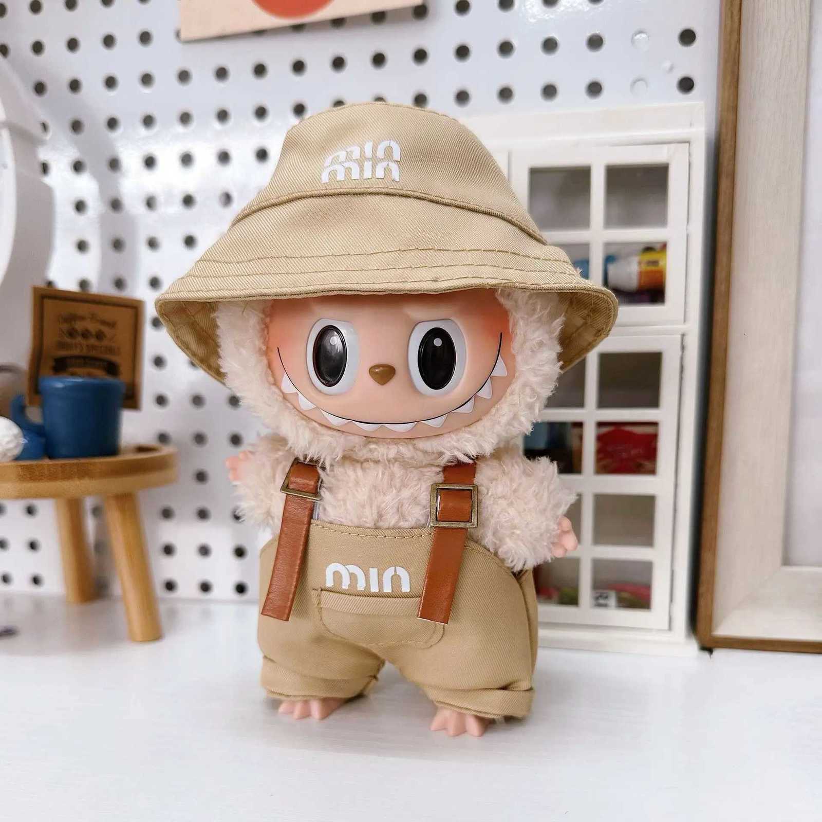 Labubu 17cm Pinafore Dress Set - Celebrity Style Beret Outfit, Doll Clothing GiftT260304