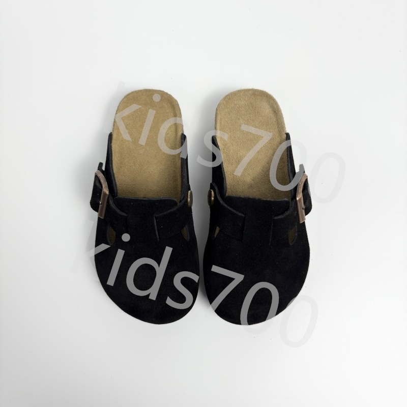Kids Sandals Leather Crok Scrapes Flat Sole Slides Slippers Boys Girls Casual Outdoor Shoes Children Youth Clogs Sandal Kid Toddler Summer Non-slip Sl