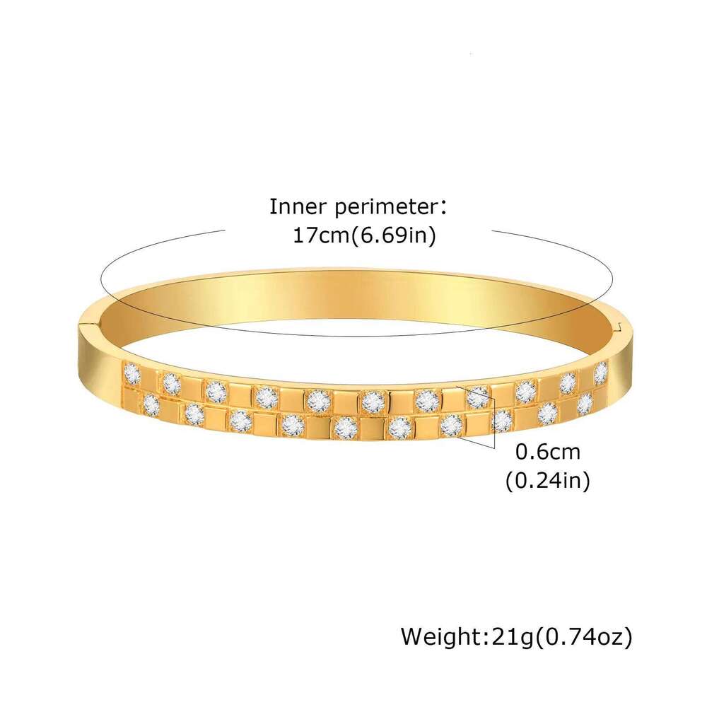 Zircon Square Open Bracelets CZ Stainless Steel Hinged Cuff Bangle Bracelet for Women Luxury Fashion Jewelry XJ260303