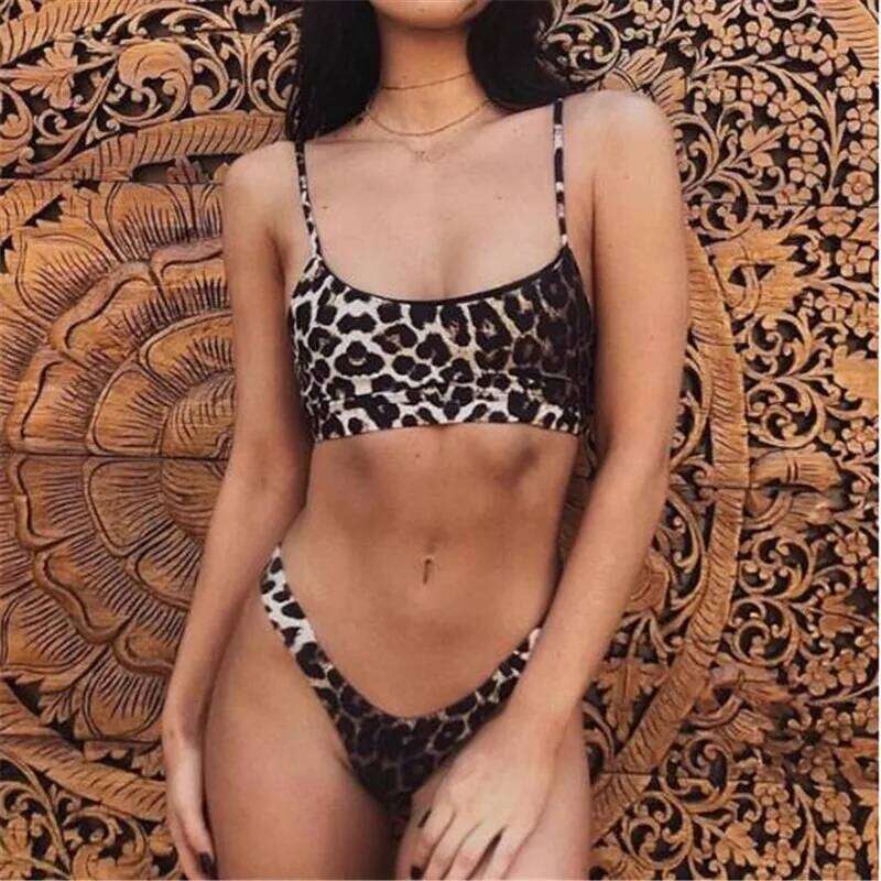 Bikini Swimwear Leopard Bikinis Sexy Swimming Push Up Swimsuit Female Beachwear Set Bathing Suit Women Y260303