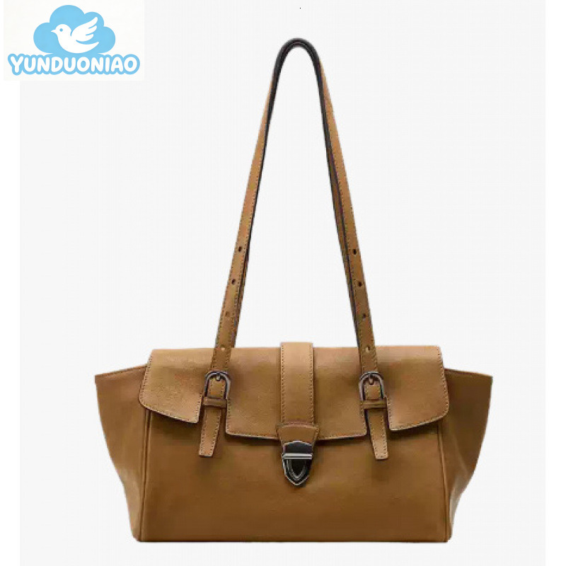 YUNDUONIAO new original rectangular briefcase niche new women's high-end leisure commuting handbag retro simple shoulder bag and armpit bag