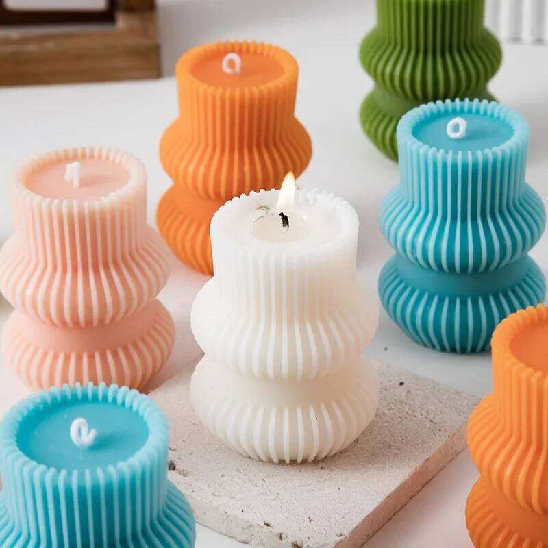 Fluted Scented Aesthetic Decorative Home Personalized Smokeless Candles Gift Set for Guests W260304