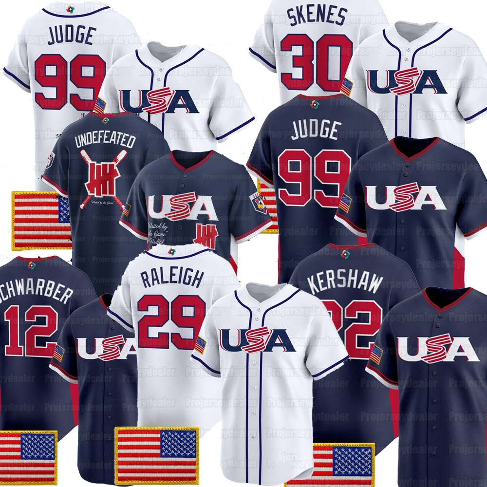 99 Aaron Judge Team USA 2026 World Baseball Classic Jersey Pete Crow-Armstrong Paul Skenes Tarik Skubal WBC Cal Raleigh Harper Anthony United States
