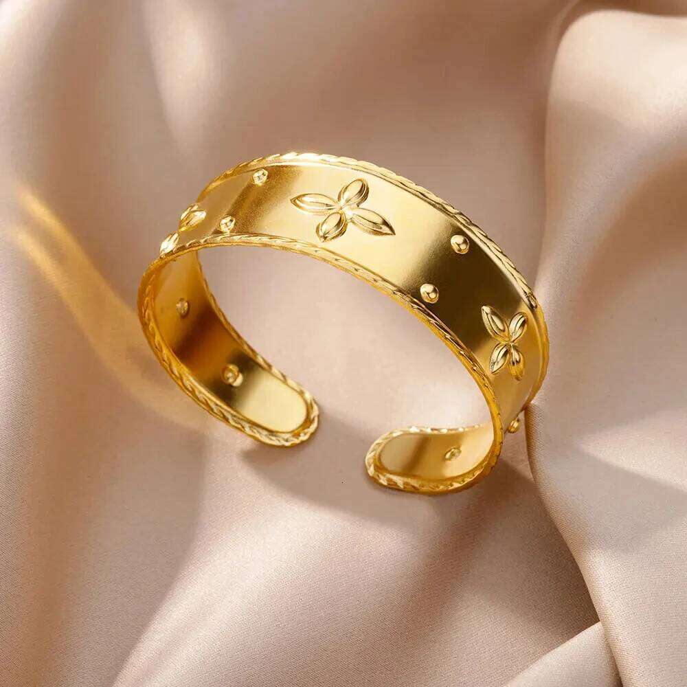 Cross Flower Bangles Bracelet for Women Stainless Steel Gold Plated Luxury Bracelets 2023 Free Shipping Jewelry pulseras mujer XJ260303