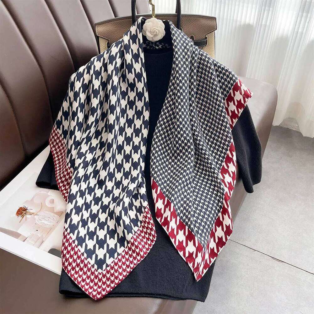 Floral Printed Square Scarf Women 90*90cm Imitation Silk Scarves Bandanas Summer Thin Hijab Neckerchief Luxury Beach Shawl Wraps XJ260304