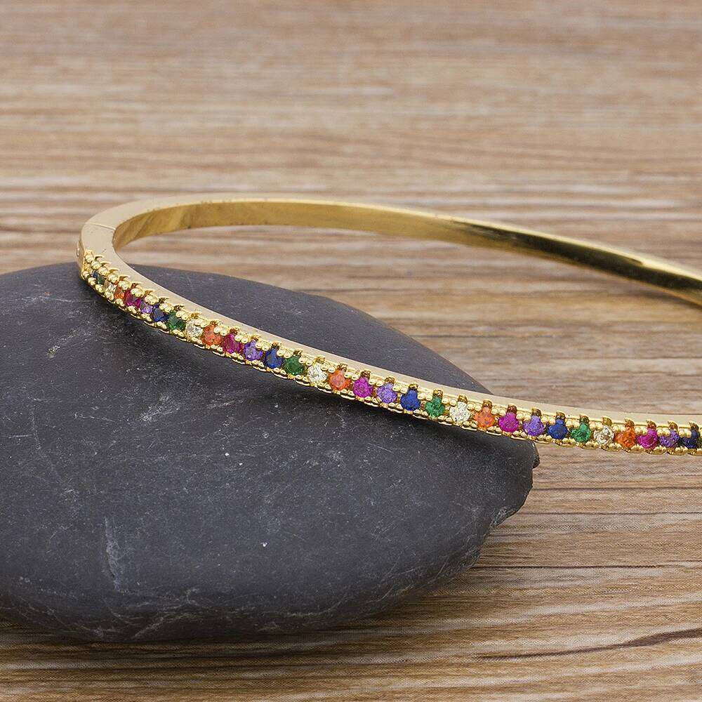 AIBEF Color Bracelet Women's Cuff Bracelets Crystal Bangles For Women Bohemian Copper Fashion Jewelry Love Valentines Day Gift XJ260303