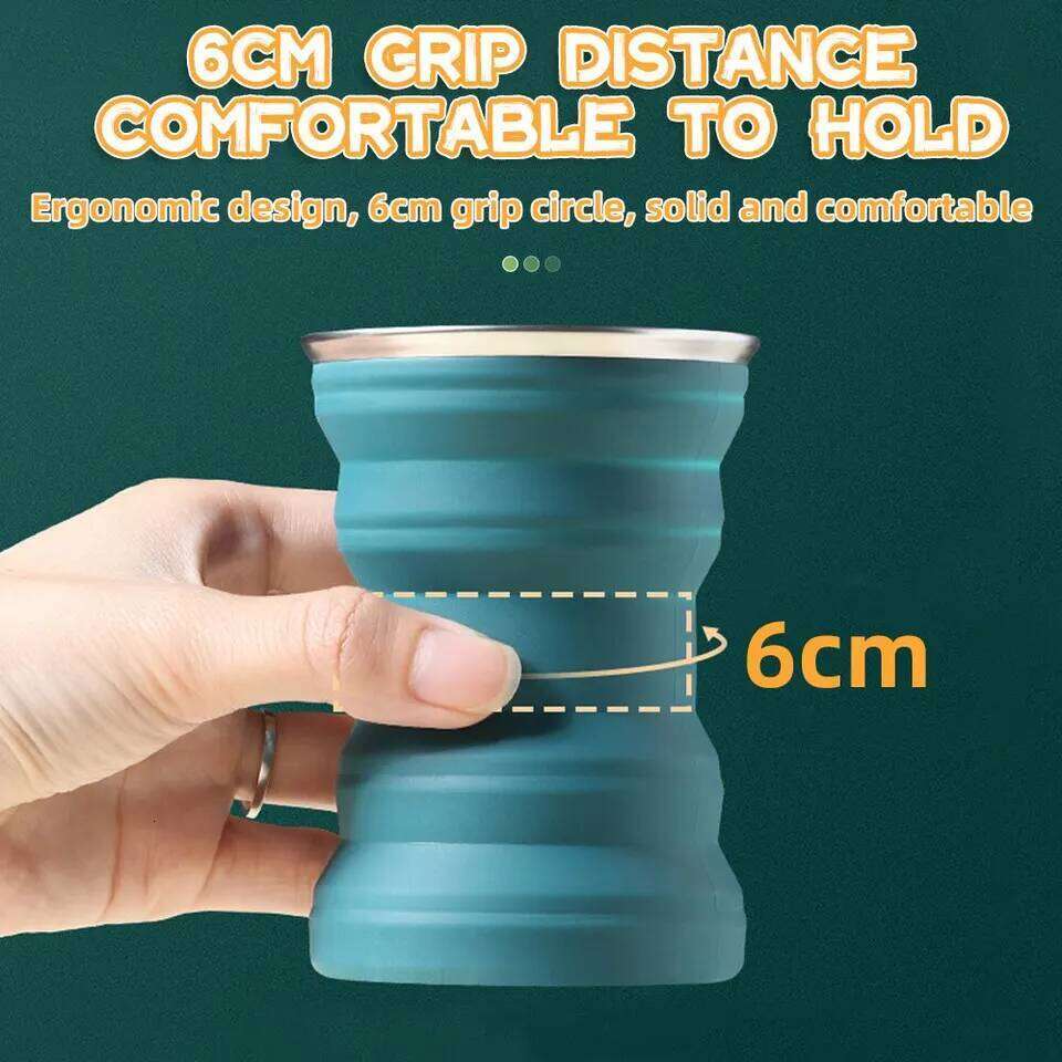 Portable Silicone Foldable Cup With Lanyard Heat Resistant Collapsible Cups Lid Folding Storage Travel Mug For Hot Water S260303 362