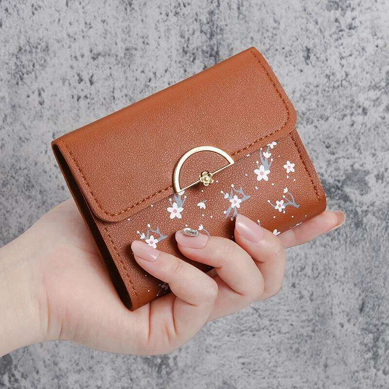 2024 new small female short Korean version of the tide folding personality students cute mini fashion coin purse wallet C260304