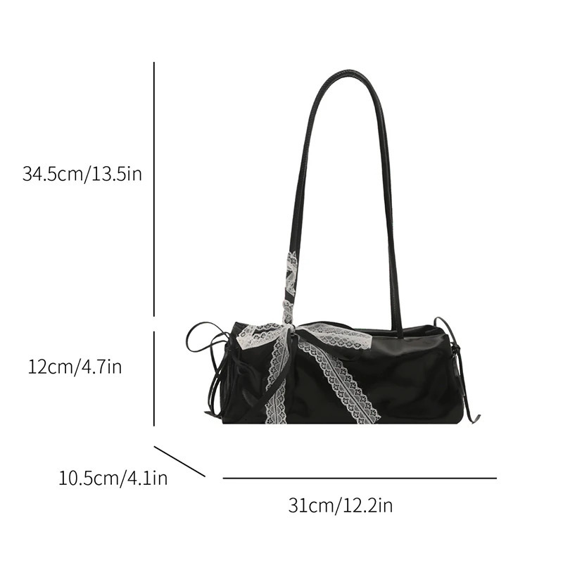 French Elegant Square Bag Korean Bow Decoration Pu High-quality Bag Niche Simple Ballet Style Shoulder Bag Casual Women Bags 260306