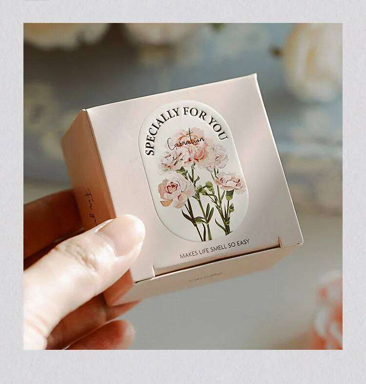 Handmade Carnation Scented Aromatherapy Soy Wax Candle Birthday Candles for Wedding Party Home Decoration Photo Props W260304