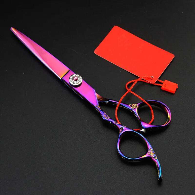 Professional Japan 440c 6 '' Left Handed Purple Rose hair haircut thinning barber cutting shears hairdresser scissors H260303