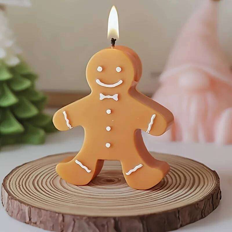 1 Piece Gingerbread Scented Candle - Perfect for Christmas, Weddings, Home Decoration, Birthdays and Other Occasions W260304