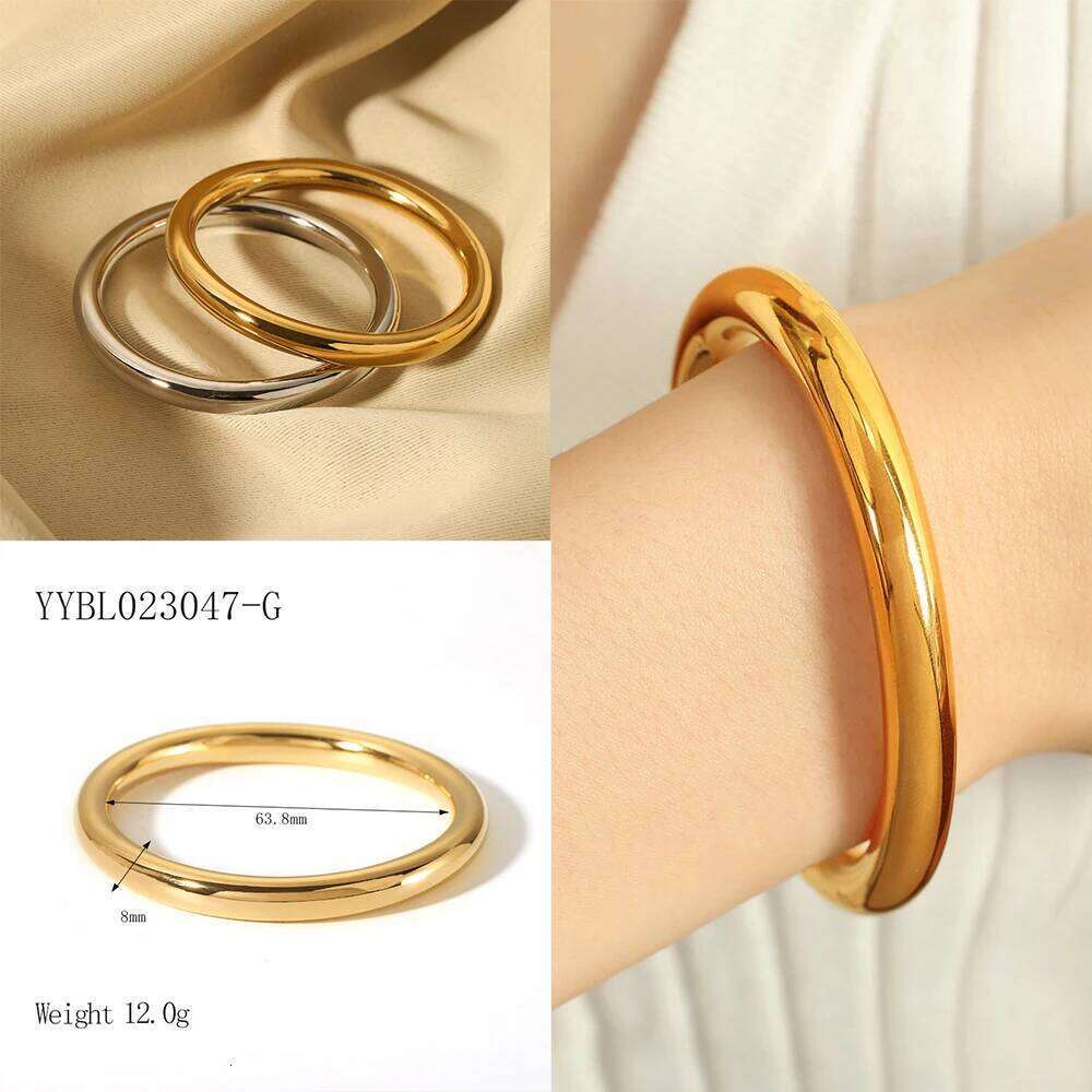 Stainless Steel Fashionable 18K Gold Plated Colorless Jewelry Hollow Bracelet Women's Chunky Men Bangles Bracelets XJ260303