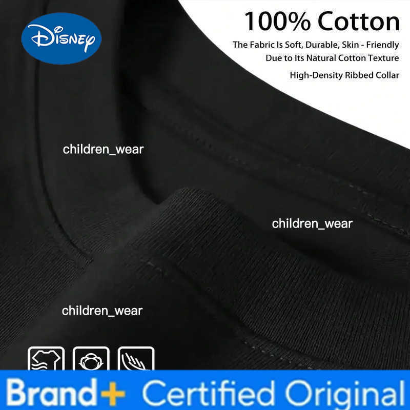 Disney Summer 2026 Mickey Mouse 100 Cotton Print T-shirt Family Set with Sparkly Shades for Parents Kids Unisex Tops H260304