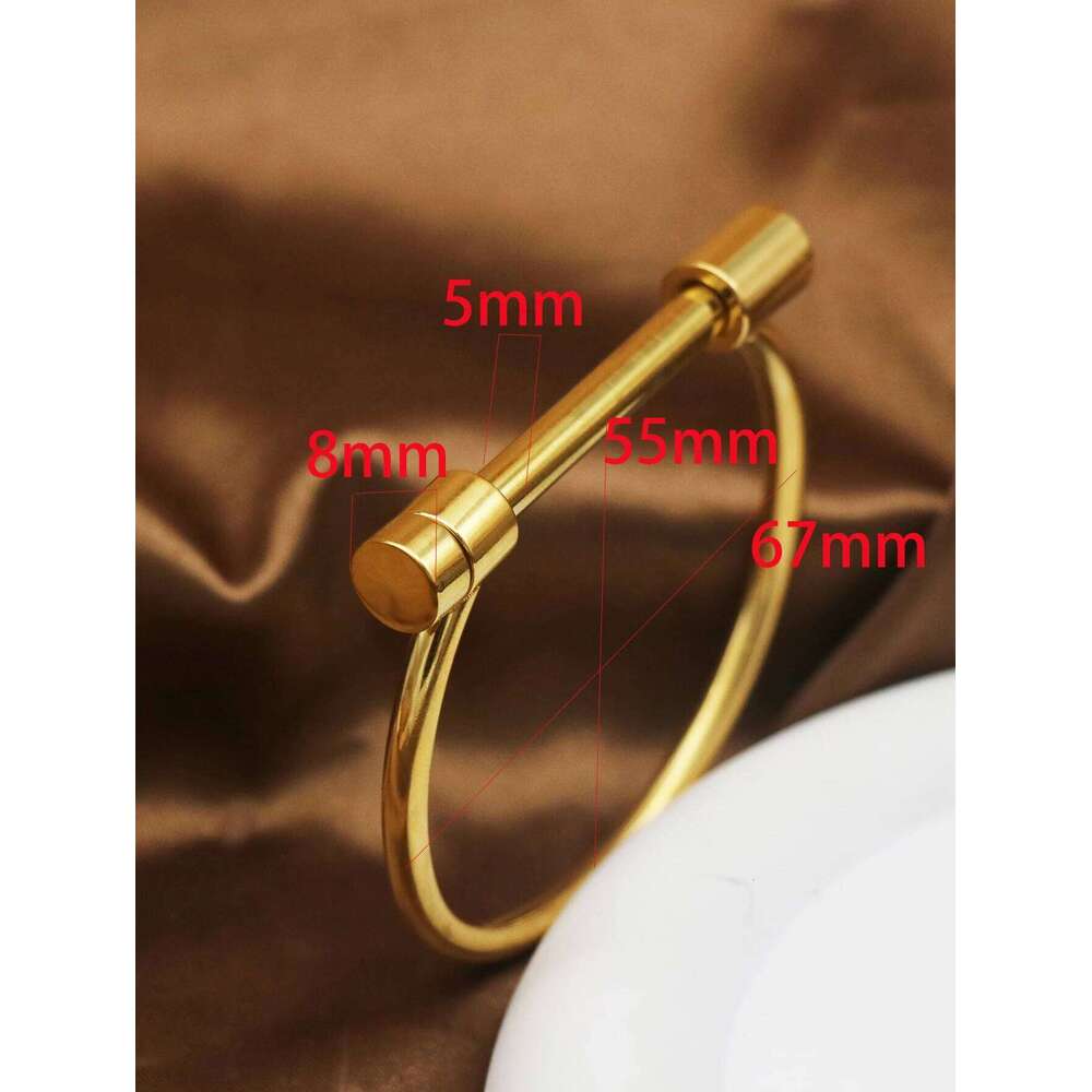 No fade 316L Stainless Stee Bracelets&Bangles Women Cuff Bracelet Female Metal Screw Brand Design Ladies Wrist Jewery XJ260303