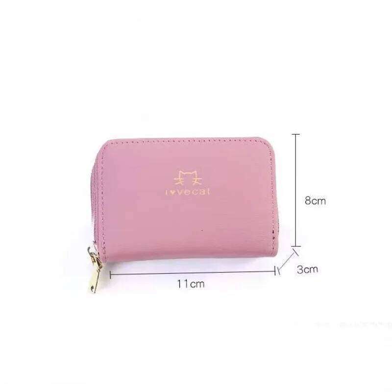 Pu Leather Short Card Holder Bag Portable Cute Small Zipper Money Coin Purse Men Wallet Women Clutch Pouch C260304