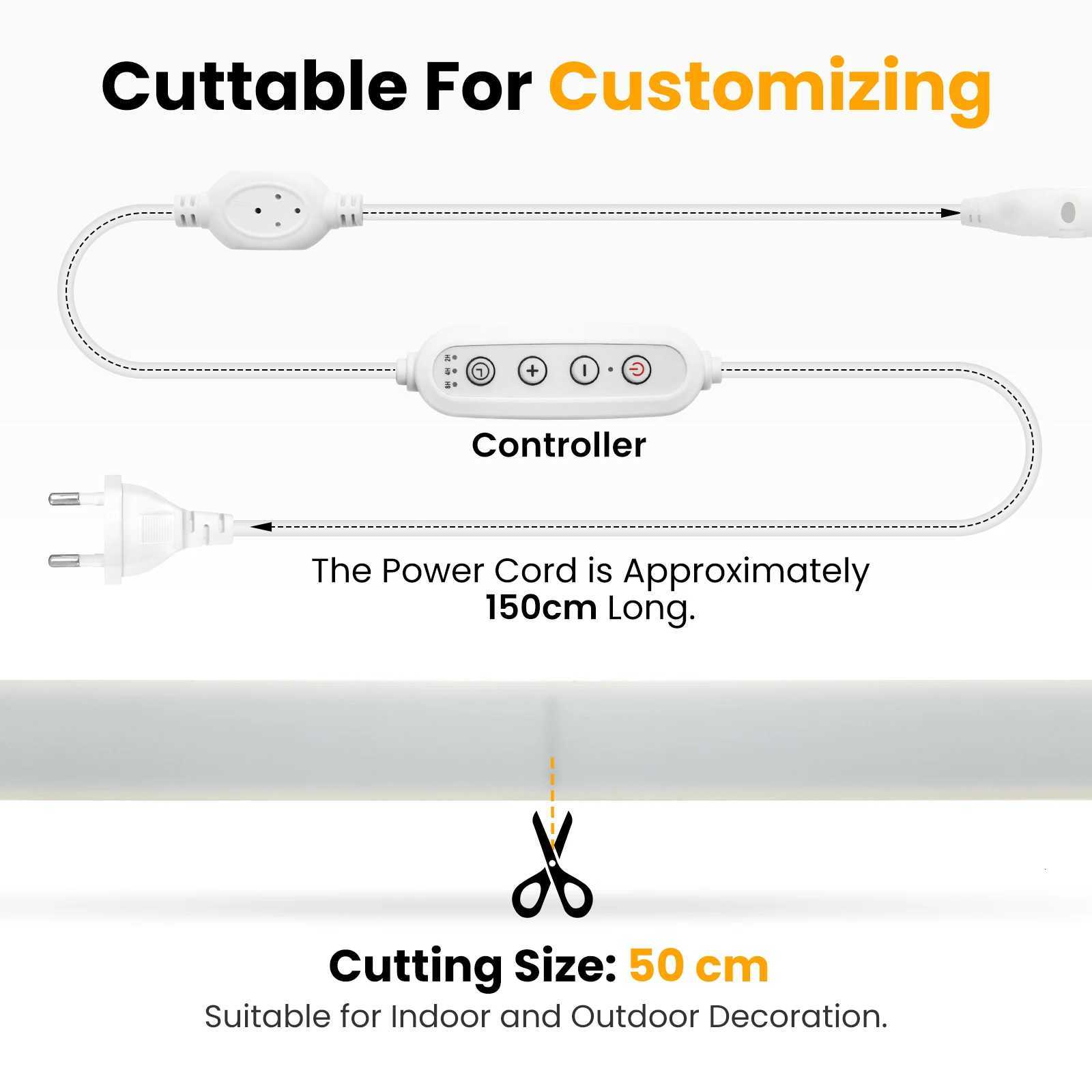 AC 220V COB LED Strip Dimmable Timing Flexible Ribbon 288Leds/m High Brightness COB Led Light for Room Outdoor Garden Lighting H260304