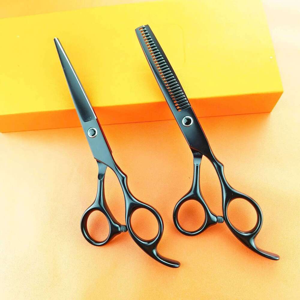 6.0 inch black New Professional Hairdressers Japan 440C Barber Big Cutting Scissors Thinning Shears Hair Clipper H260303