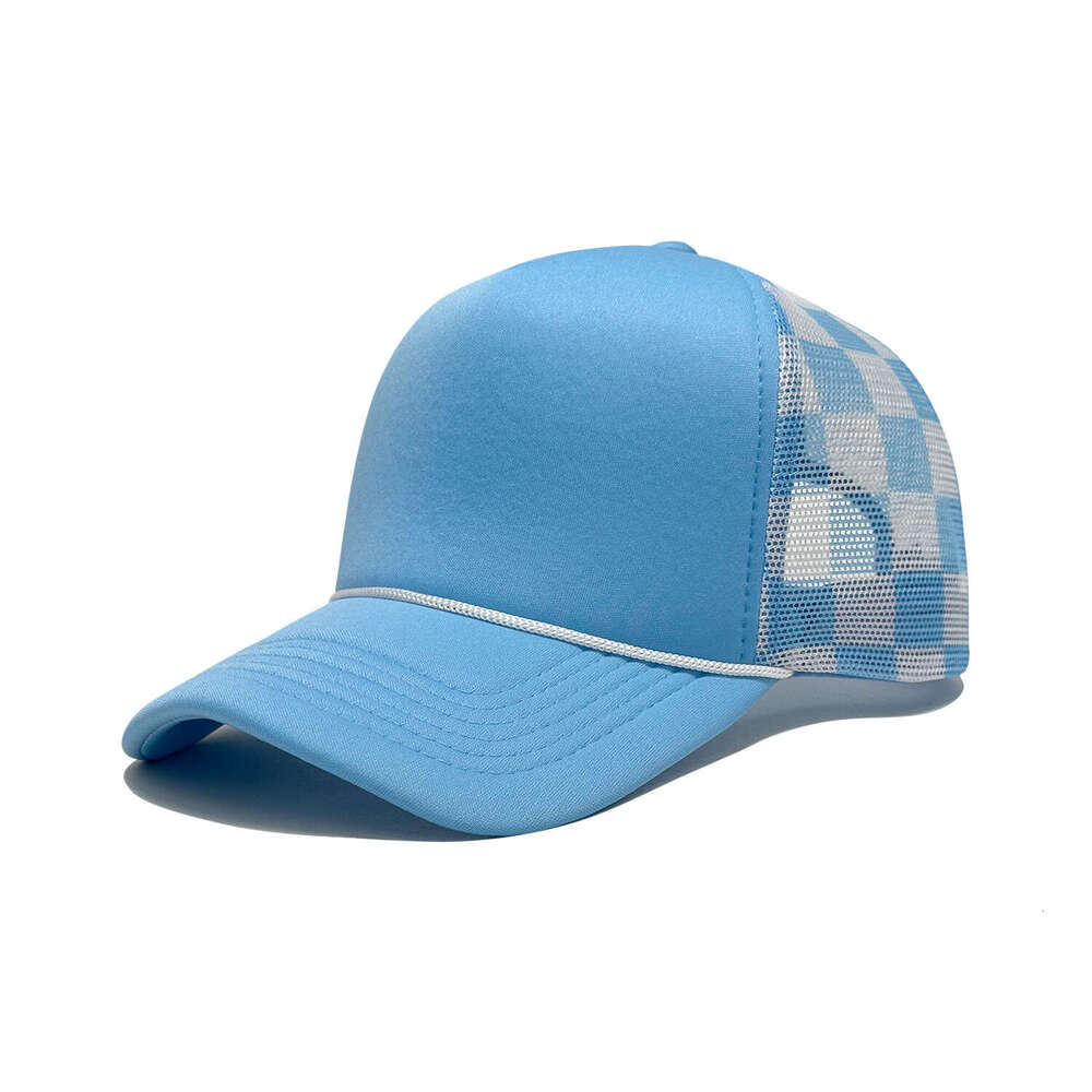 Trucker Hat Free Shipping Mesh Checkered Women Adjustable Baseball Cap Breathable Stylish Simple Sun Protection Travel Outdoor Activity Cap