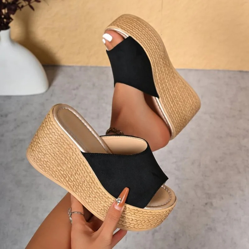 Summer Womens Sandals Peep-Toe Shoes Woman High-Heeled Platfroms Slides Women Casual Wedges for Women High Sandals 260303
