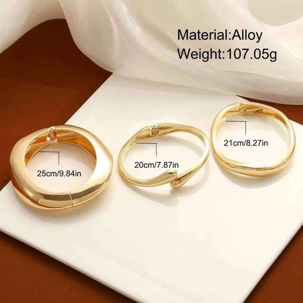 Minimalist Gold Color Chunky Cuff Bangle For Women Fashion Elegant WaterProof Design Open Bracelet Retro Jewelry Accessories XJ260303