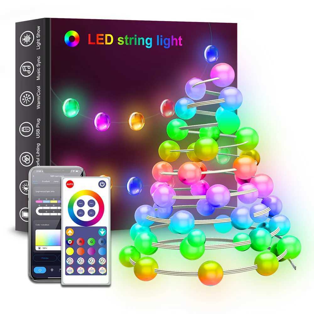 5M/10M/15M/20M Tuya Wifi Bluetooth APP Smart LED Light String Fairy Lights For Garden Christmas Festival Decor Outdoor Indoor H260304