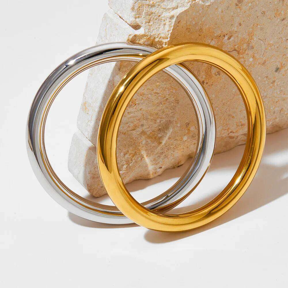 Stainless Steel Fashionable 18K Gold Plated Colorless Jewelry Hollow Bracelet Women's Chunky Men Bangles Bracelets XJ260303