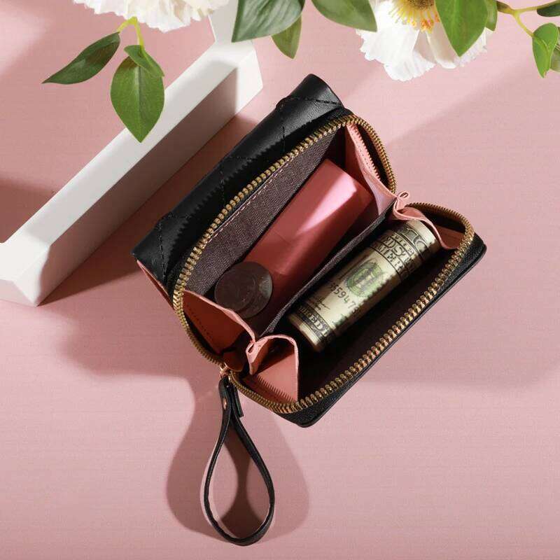 New Tri Fold Ladies Wallet with Wristlet- Snap Closure, Multiple Zip Pockets, Casual Style Credit Card Holder for Women C260304